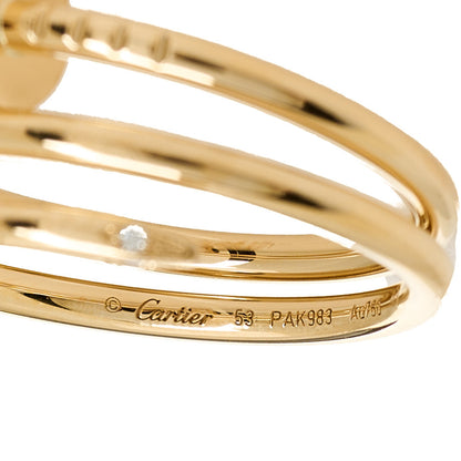 Cartier 18K Yellow Gold Diamond Double Juste Un Clou Ring 53 6.5 4 of 5
