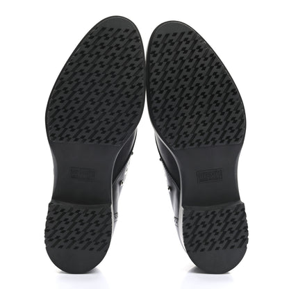 Hermes Calfskin Womens Grommet Lace Up Oxford 36 Black 5 of 7