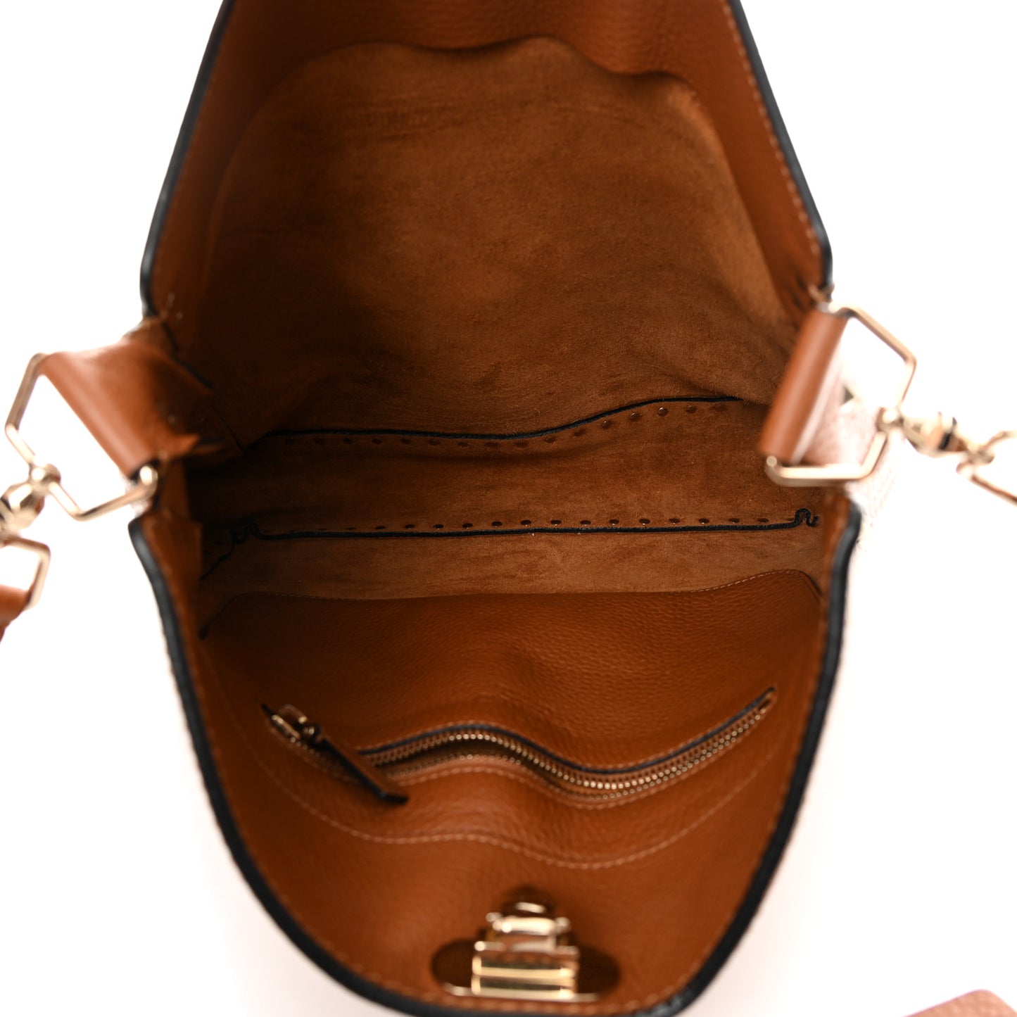 Pebbled Calfskin Large Rockstud Flip-Lock Messenger Bag Light Cuir