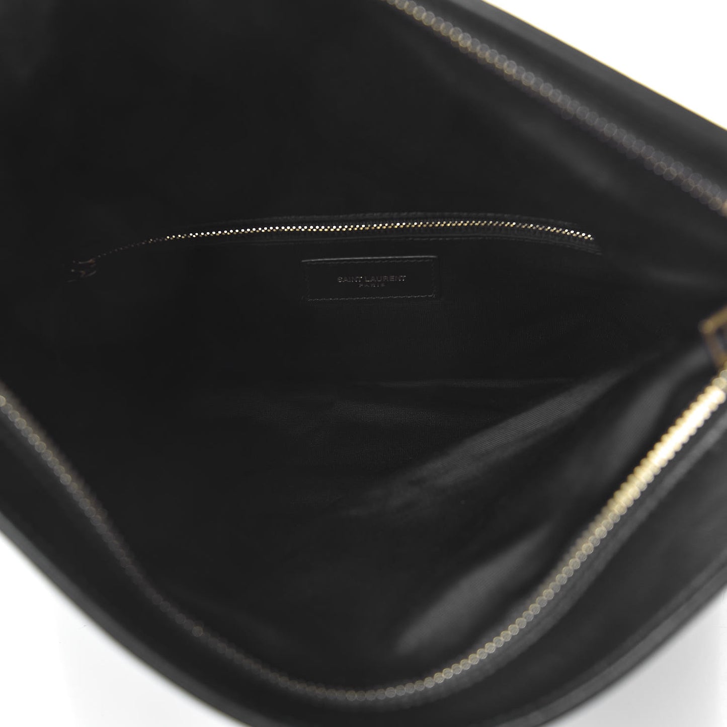 Smooth Calfskin Letters Fold-Over Clutch Black