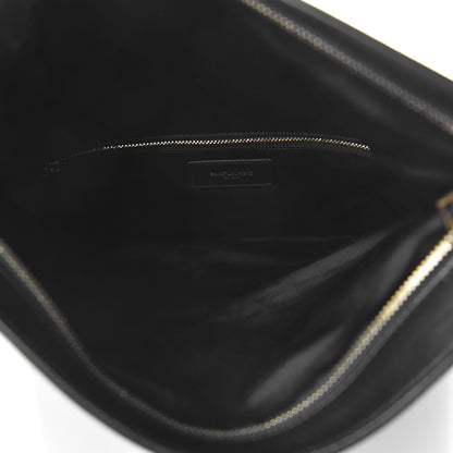 Saint Laurent Smooth Calfskin Letters Fold-Over Clutch Black 5 of 11