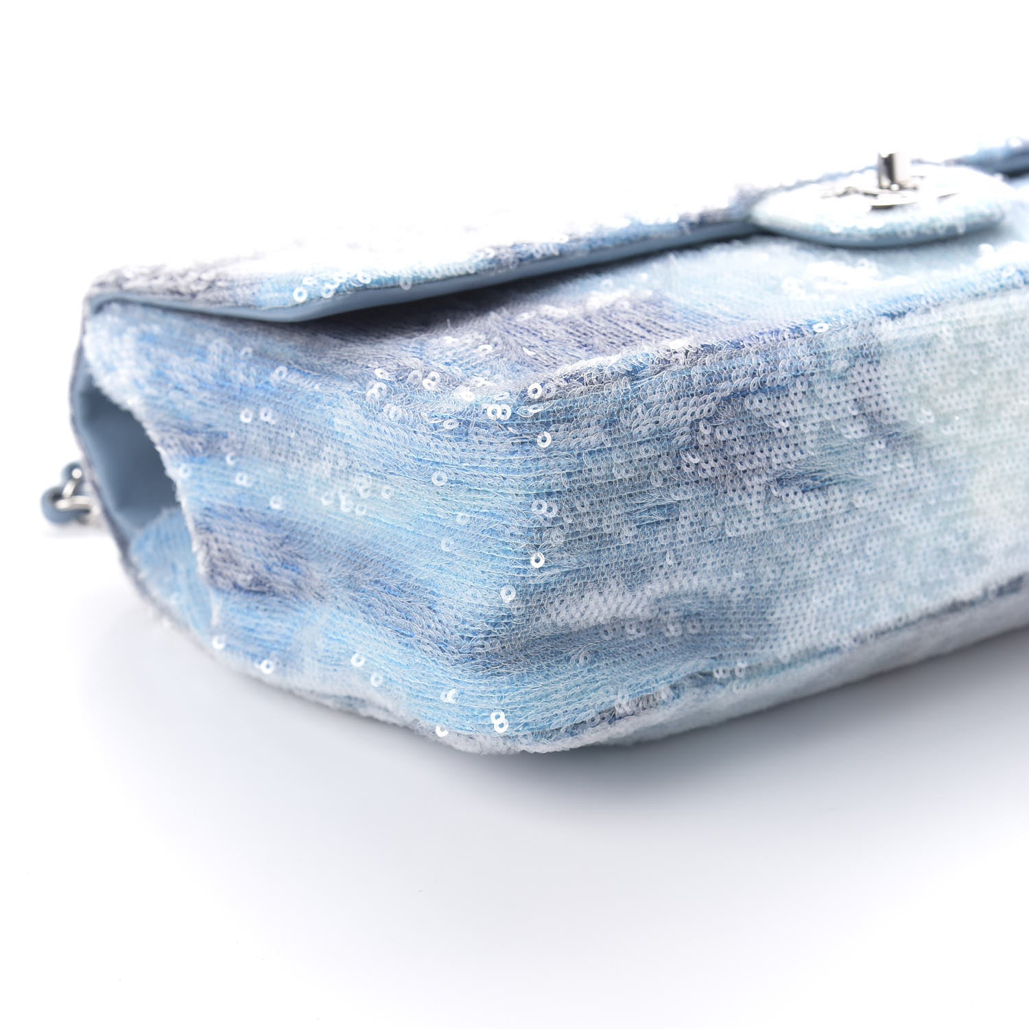 Chanel Sequin Large Waterfall Flap Light Blue 6 of 10