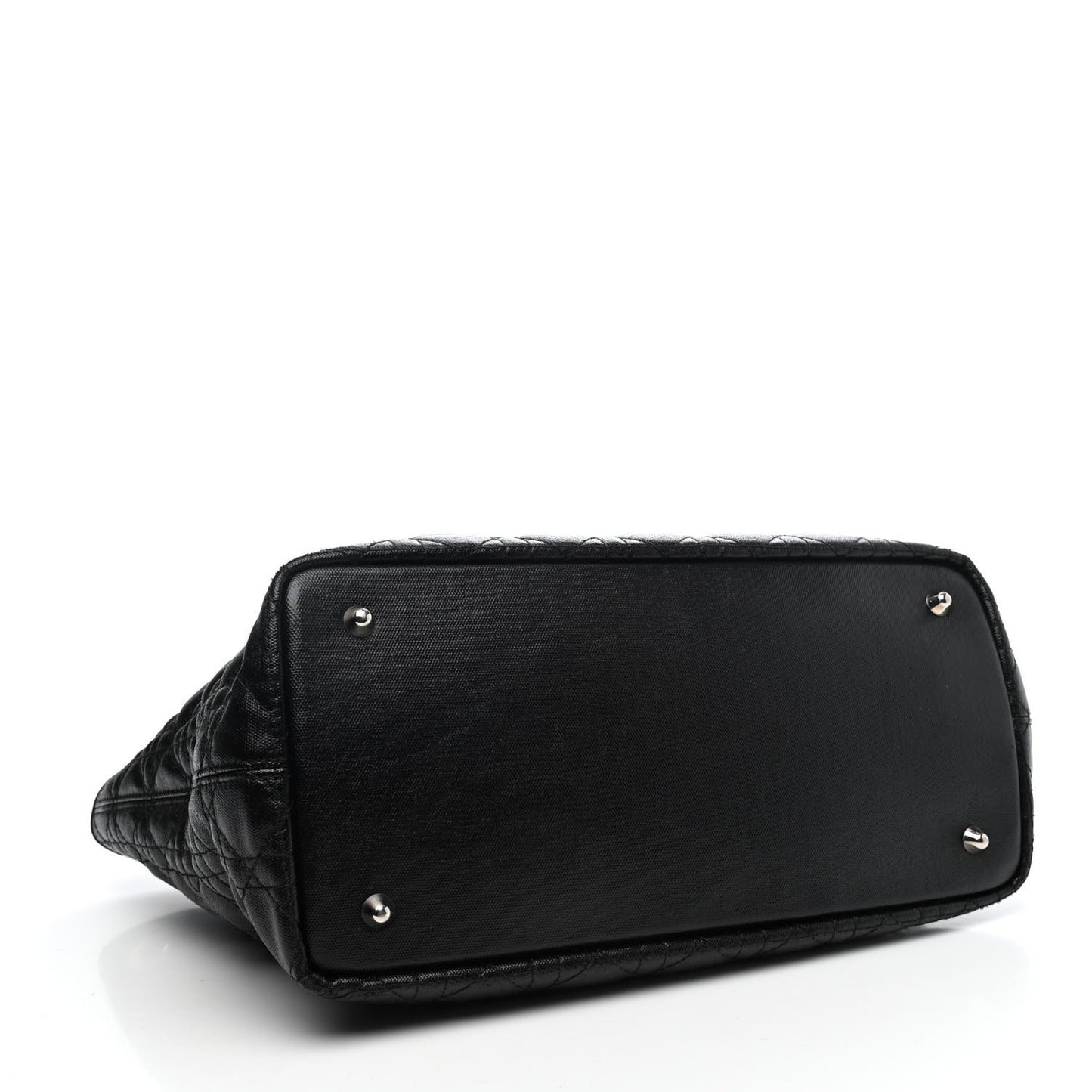 Coated Canvas Cannage Small Panarea Tote Black