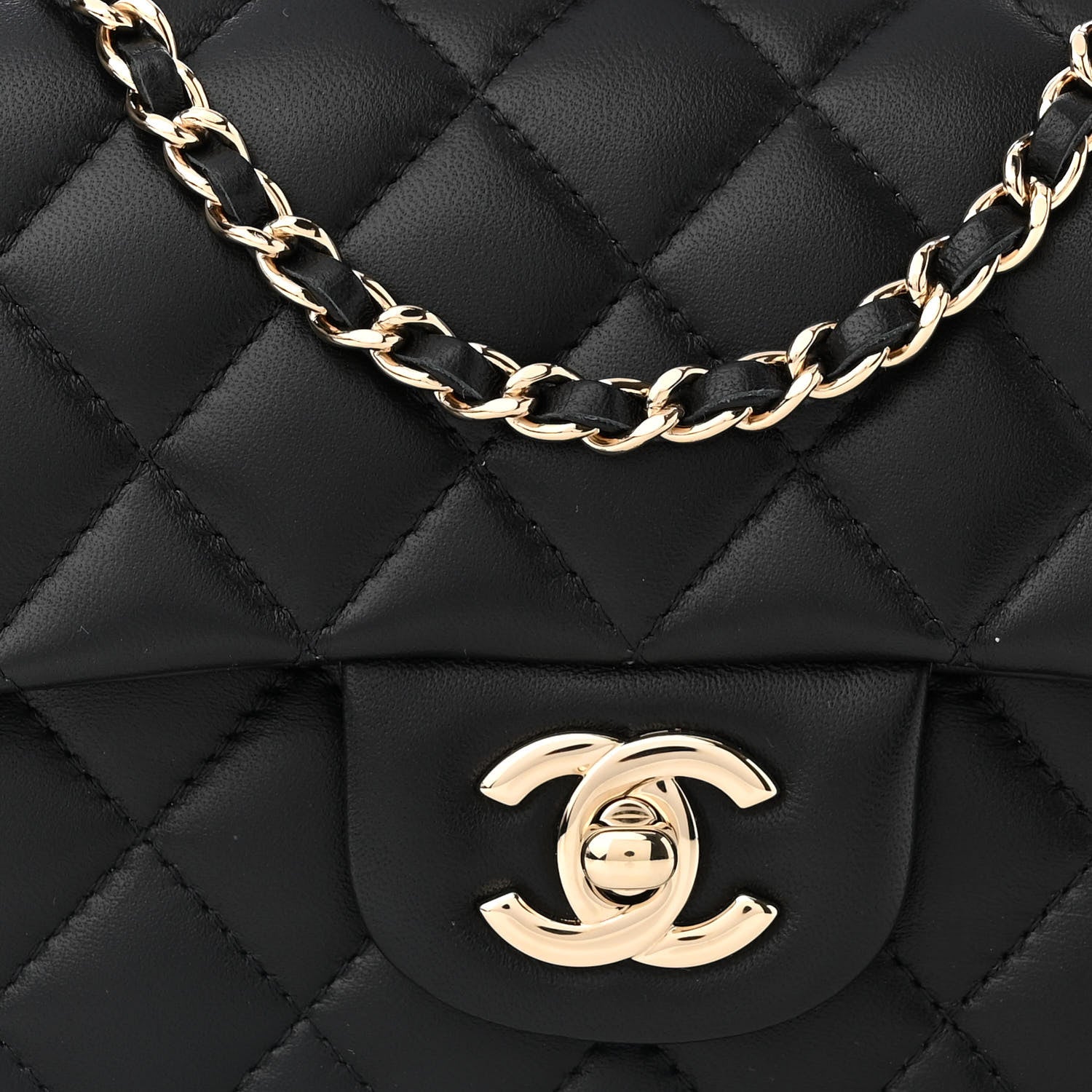 Chanel Lambskin Quilted Mini Top Handle Rectangular Flap Black 8 of 12