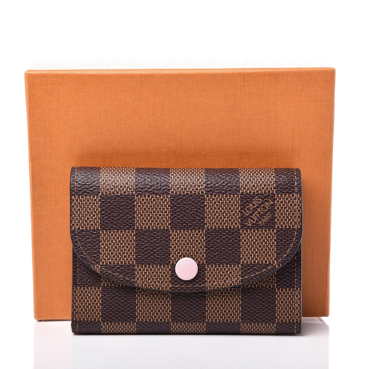 Damier Ebene Rosalie Coin Purse Rose Ballerine