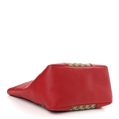 Gucci Monogram Bree Zippered Tote Beige Red 4 of 10