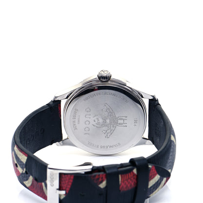Gucci Stainless Steel Calfskin 38mm Le Marche Des Merveilles Snake Quartz Watch Black 4 of 7