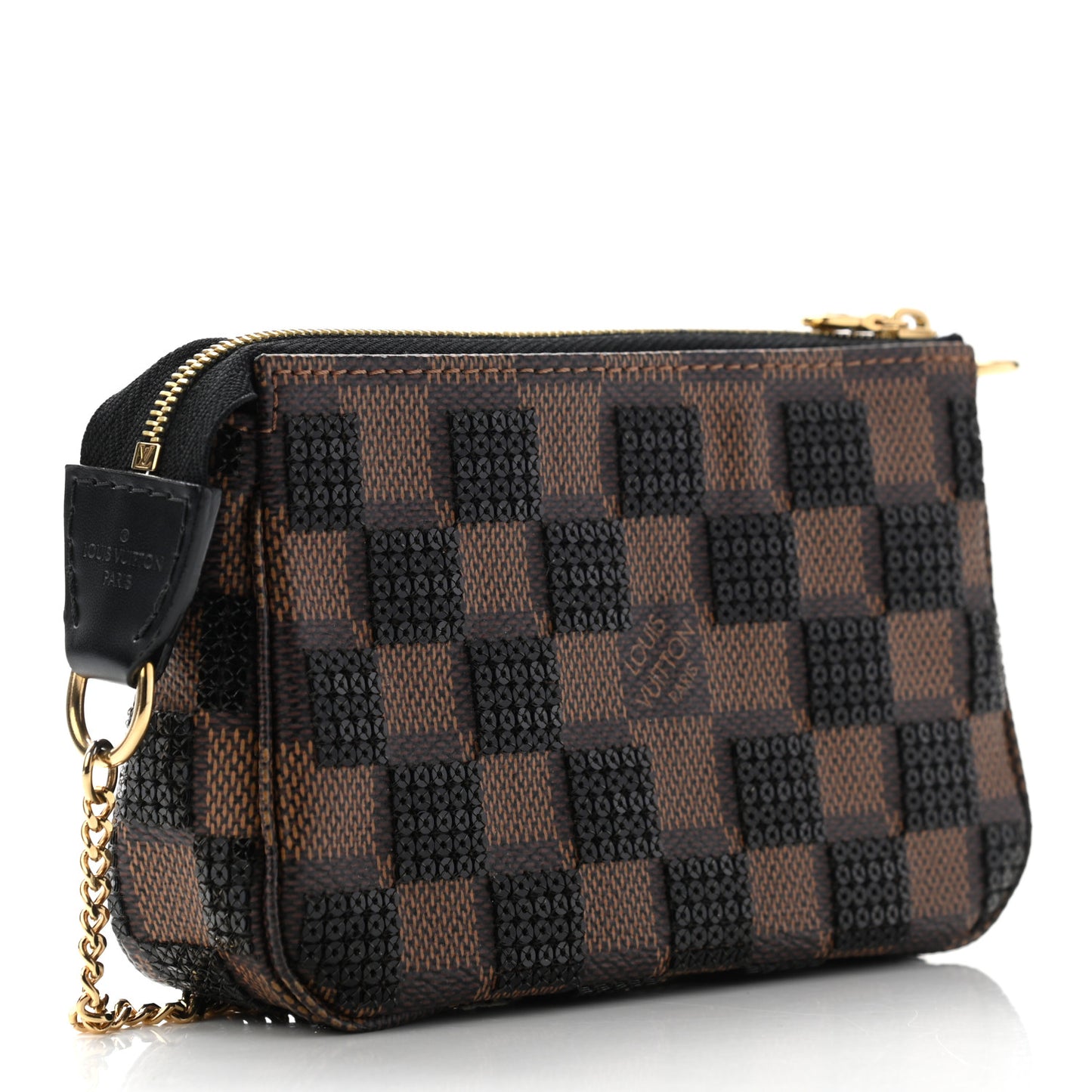 Damier Paillettes Mini Pochette Accessories Black