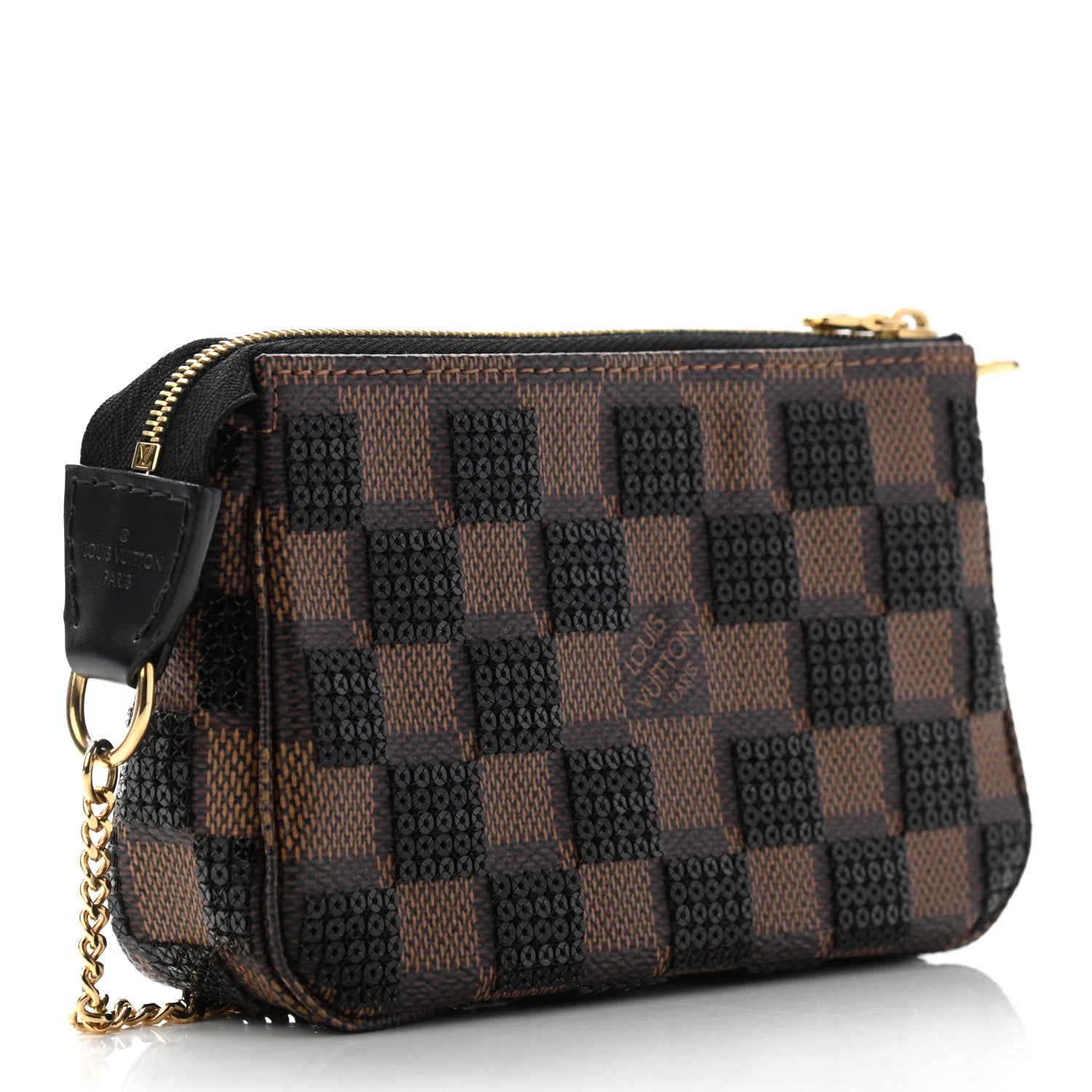 Louis Vuitton Damier Paillettes Mini Pochette Accessories Black 3 of 8