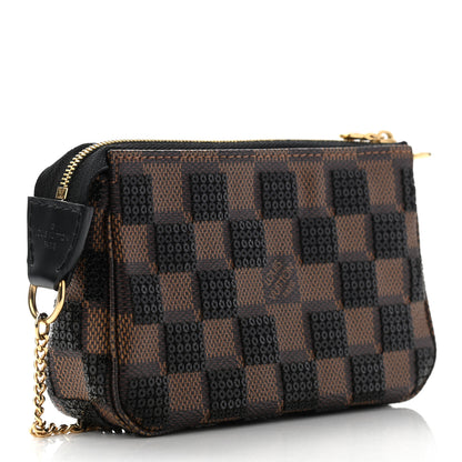 Louis Vuitton Damier Paillettes Mini Pochette Accessories Black 3 of 8