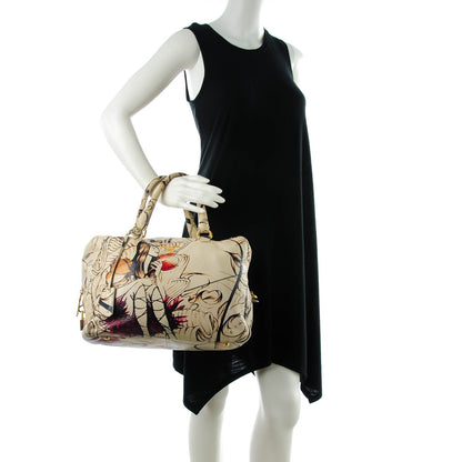 Prada X JAMES JEAN Cervo Lux Fairy Print Large Double Handle Boston Bag Prugna 2 of 10