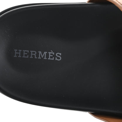 Hermes Calfskin Womens Chypre Sandals 39 Gold 8 of 10