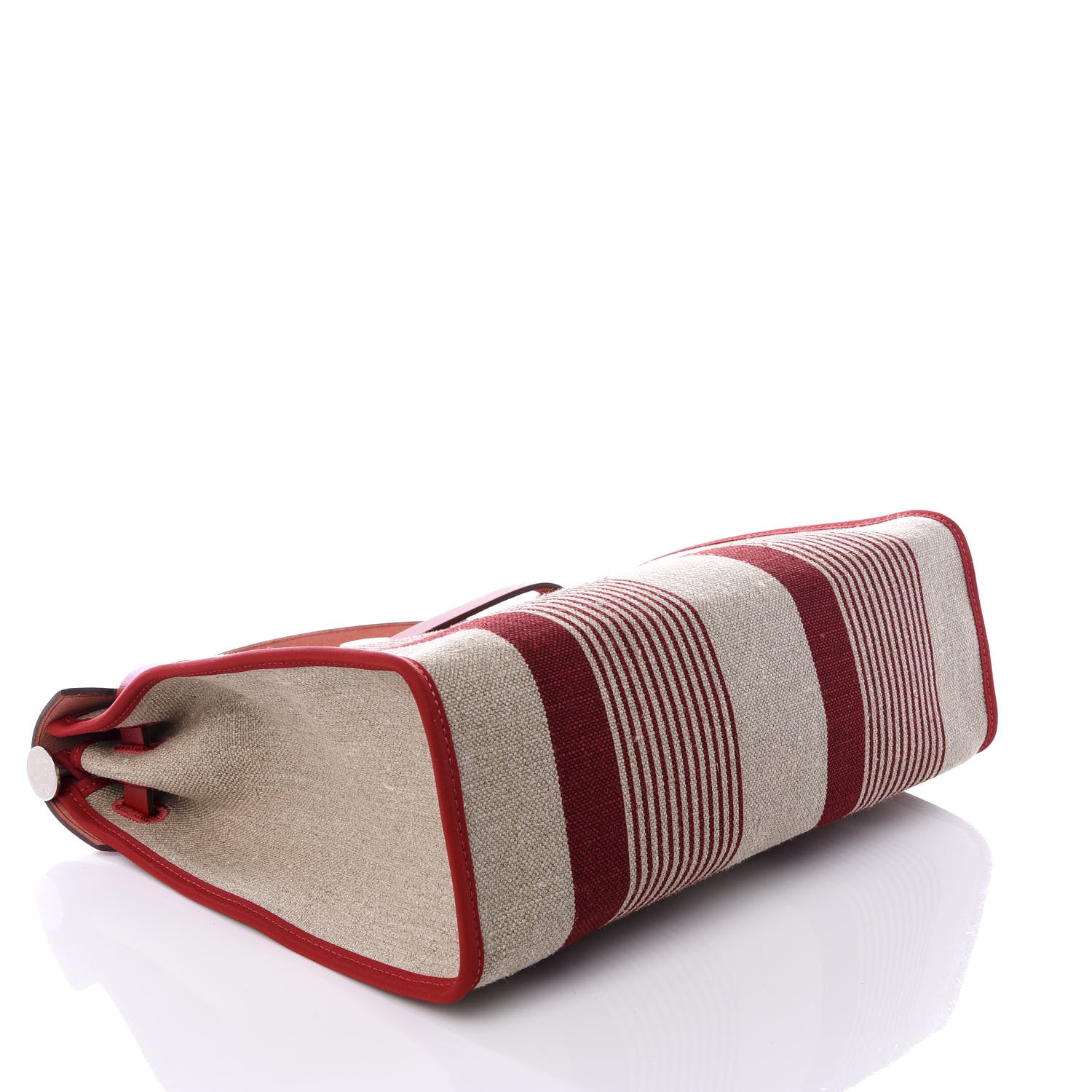 Hermes Vache Hunter Toile H Vibration Herbag Zip 31 PM Bordeaux Ficelle Rouge Piment 4 of 9