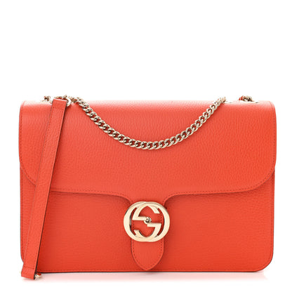 Gucci Dollar Calfskin Interlocking G Shoulder Bag Sun Orange 1 of 10