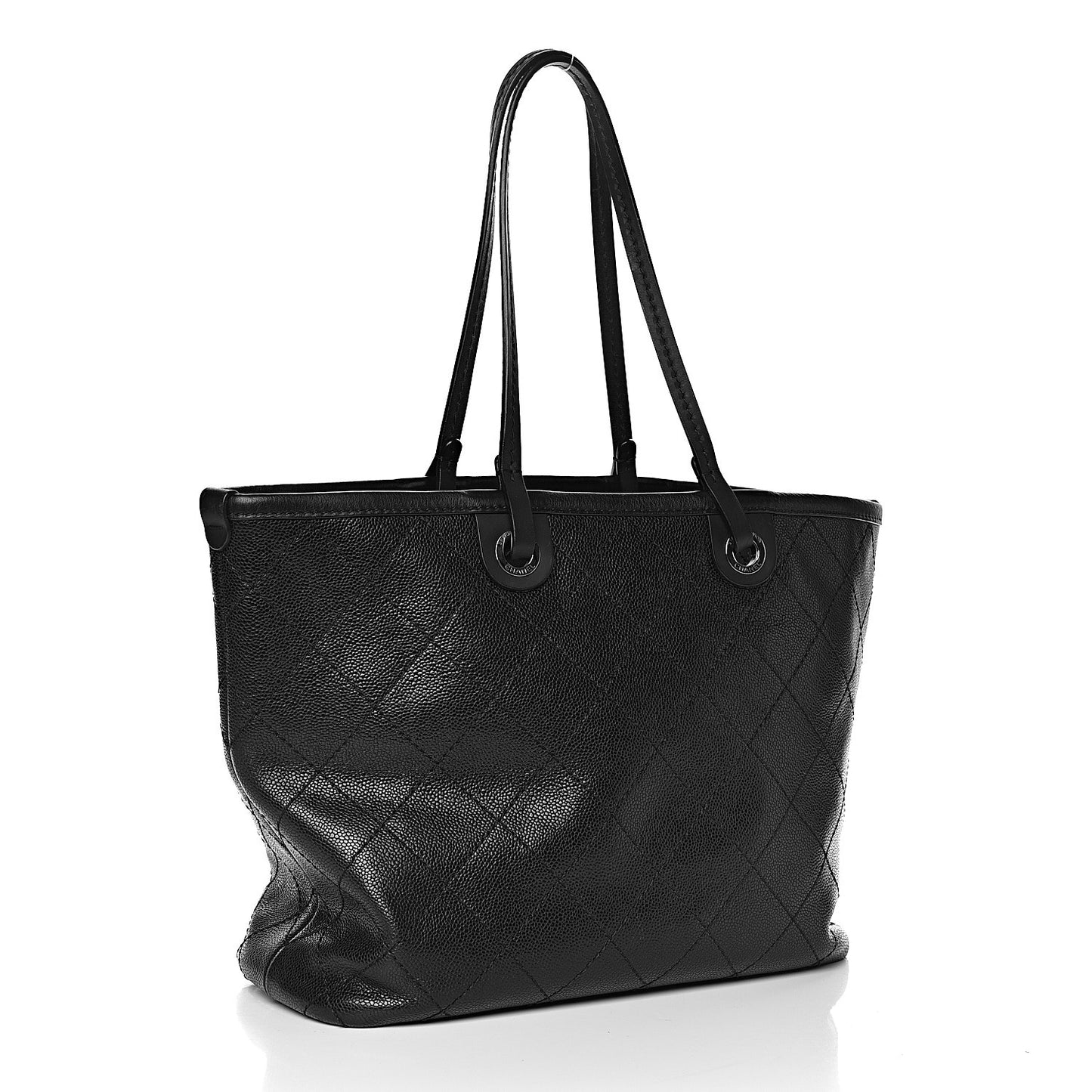 Grained Calfskin Shopping Fever Tote Black
