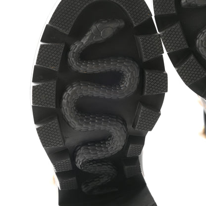 Gucci Calfskin Embroidered Lace Up Combat Ankle Boots 36 Black 7 of 16