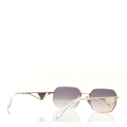 Prada Metal Symbole Triangle Logo Sunglasses SPR A51 Gold Blue 4 of 8