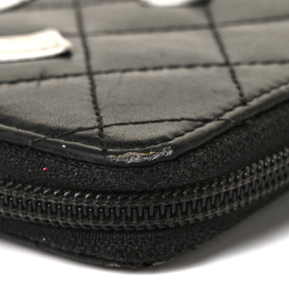 Chanel Calfskin Cambon Zip Around Organizer Wallet Black White 9 of 15