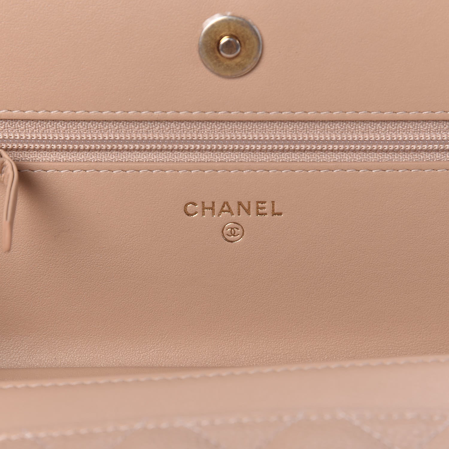 Chanel Caviar Quilted CC Filigree Wallet On Chain WOC Beige Black 6 of 11