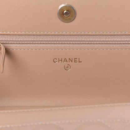 Chanel Caviar Quilted CC Filigree Wallet On Chain WOC Beige Black 6 of 11