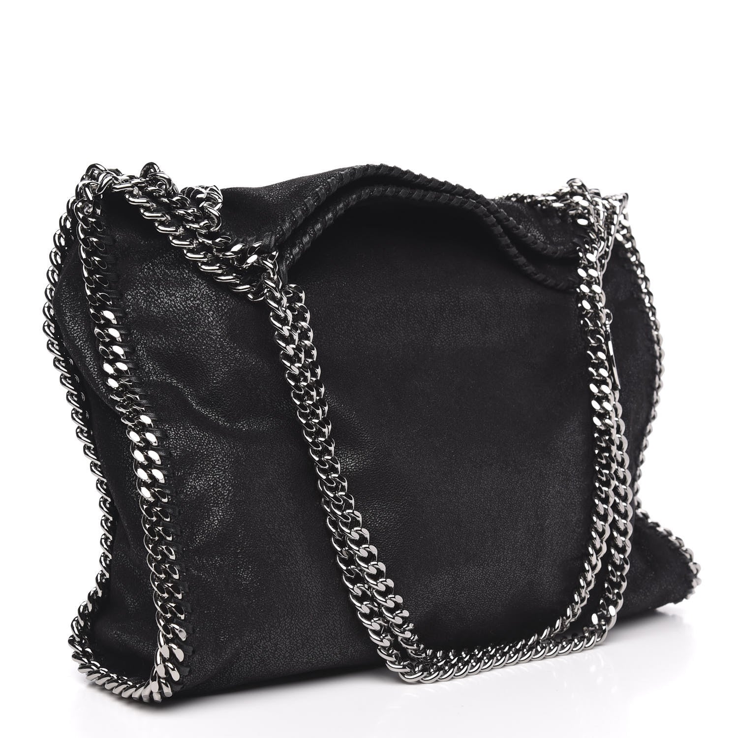 Stella McCartney Shaggy Deer Falabella Fold Over Tote Black 3 of 9