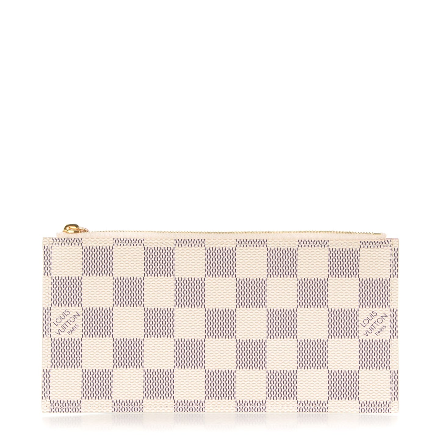 Damier Azur Felicie Chain Wallet Zippered Insert Rose Ballerine