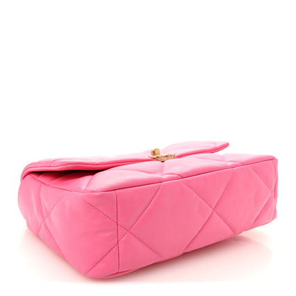 Chanel Goatskin Quilted Large Chanel 19 Flap Neon Pink 4 of 10