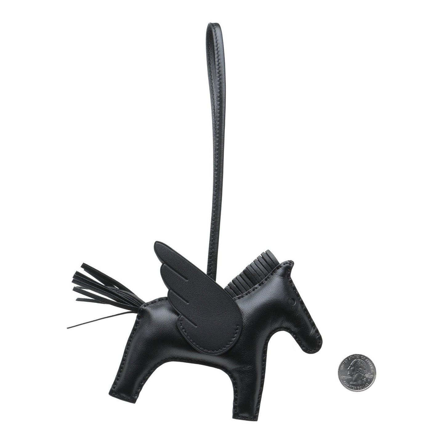 Milo Lambskin Grigri Rodeo Pegase Horse Bag Charm MM So Black
