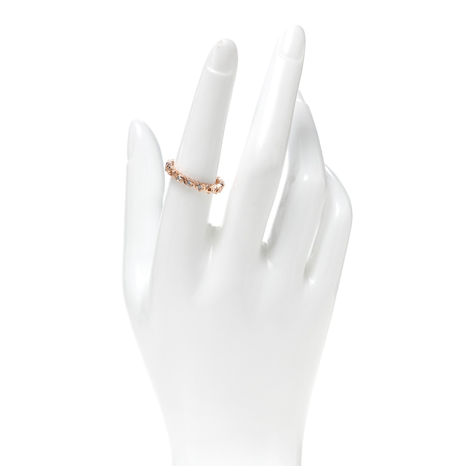Tiffany 18K Rose Gold Diamond Paloma Picasso Graffiti Narrow Love and Kisses Ring 55 7.25 2 of 4