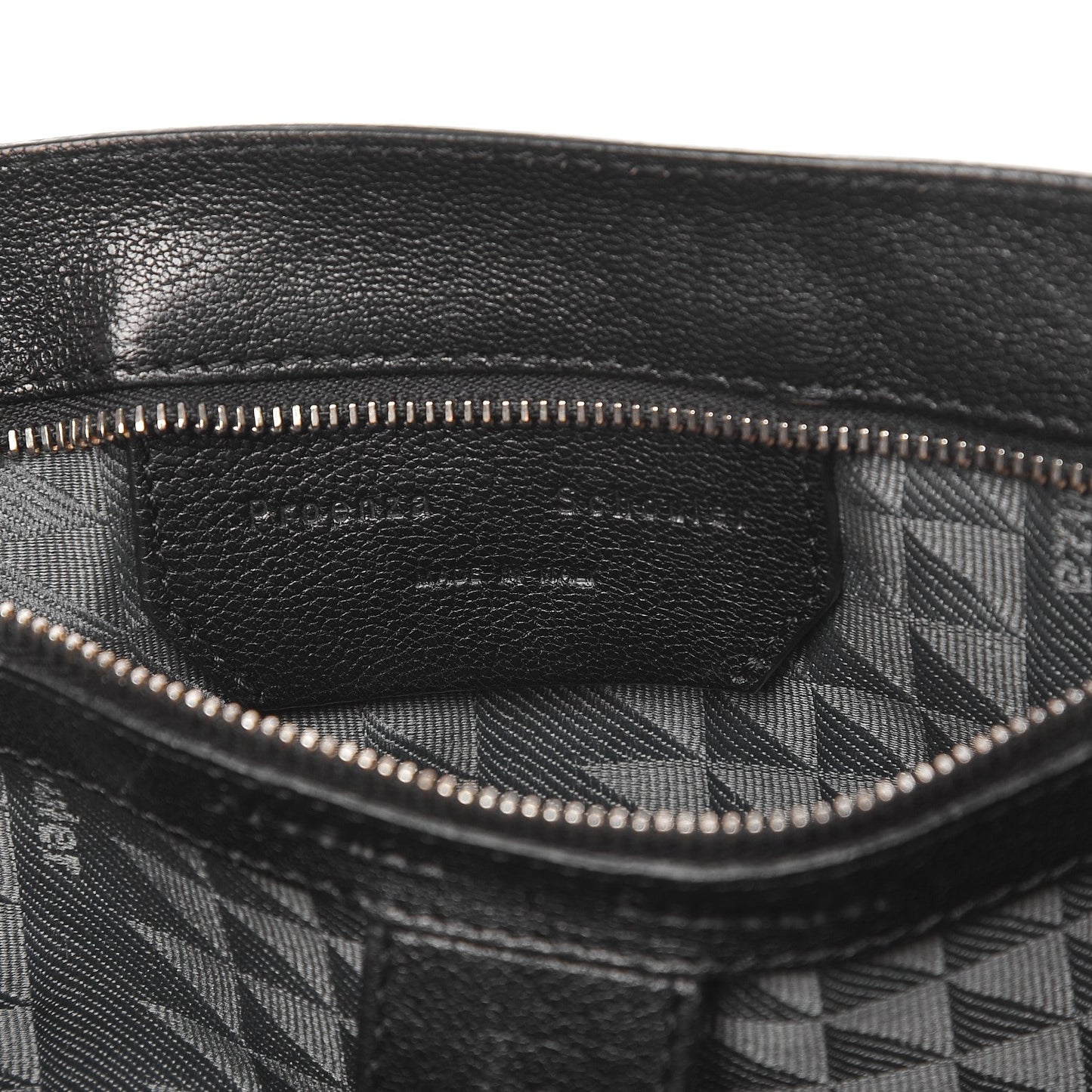 Calfskin Triangle Print Medium PS1 Satchel Blue Green