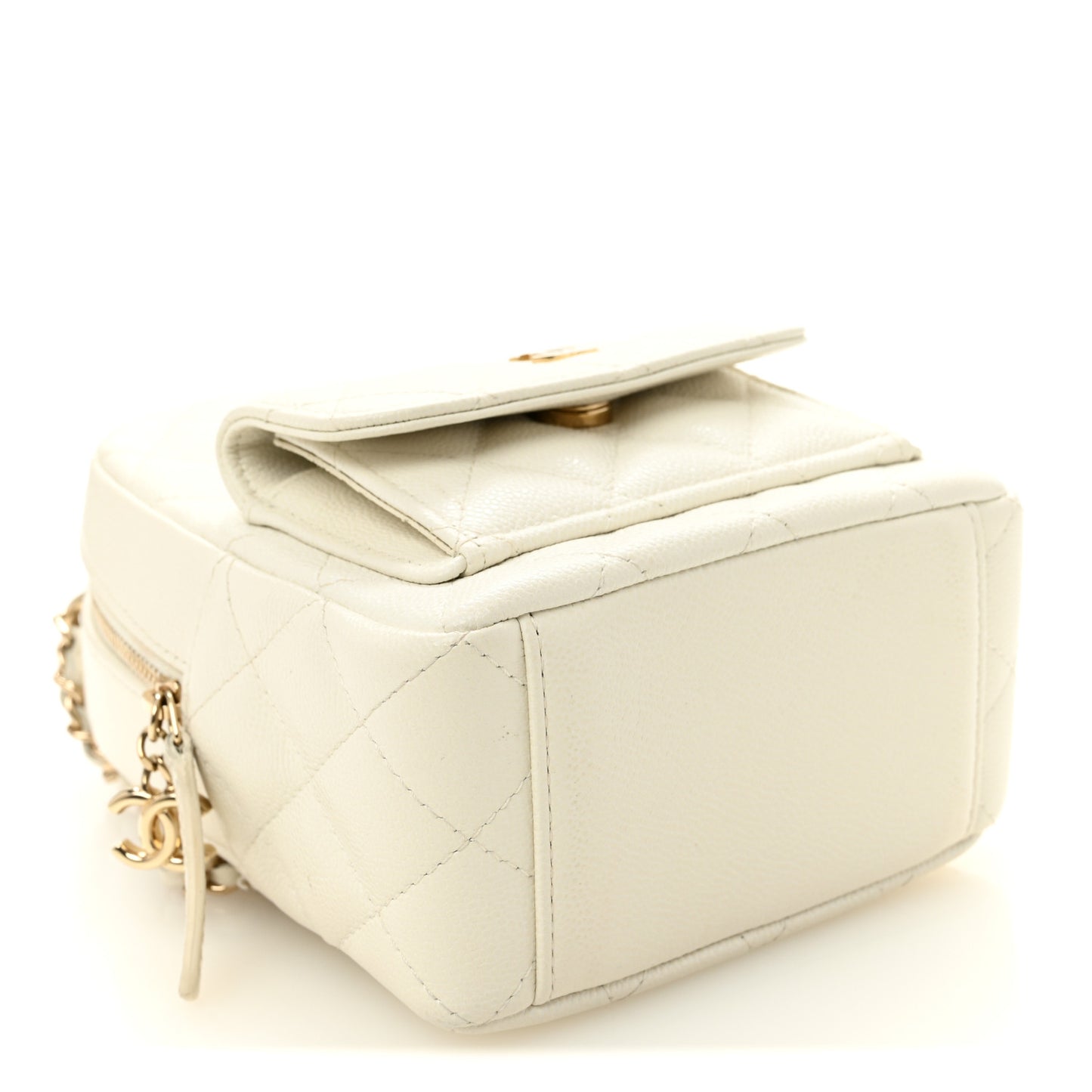 Caviar Quilted CC Mini Classic Backpack White