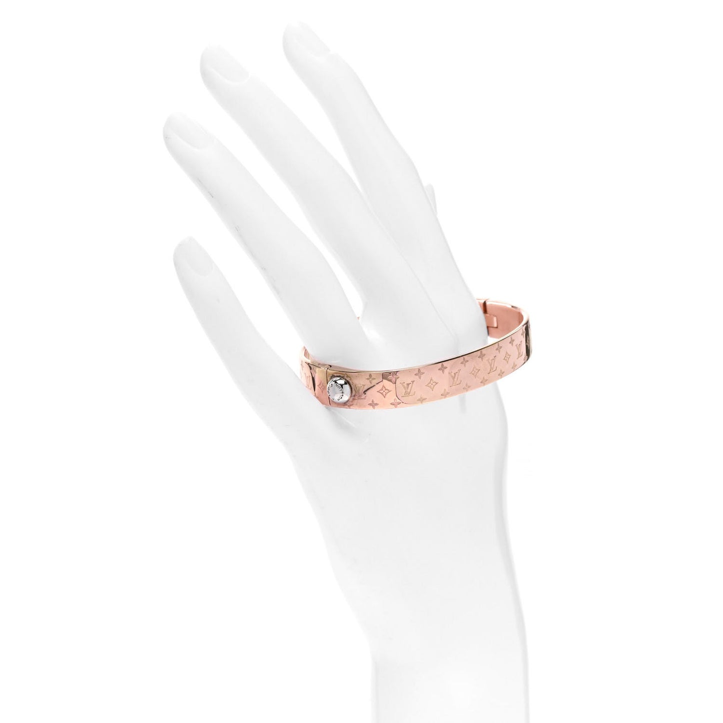 Brass Monogram Nanogram Cuff S Gold Pink