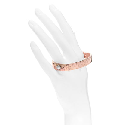 Louis Vuitton Brass Monogram Nanogram Cuff S Gold Pink 2 of 6