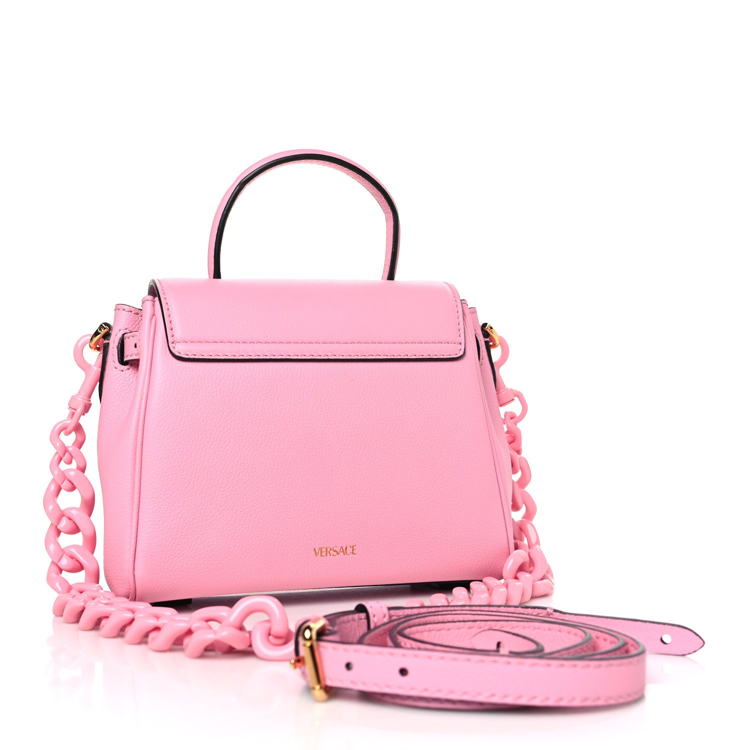 Versace Grained Calfskin Small La Medusa Top Handle Bag Pink 3 of 8