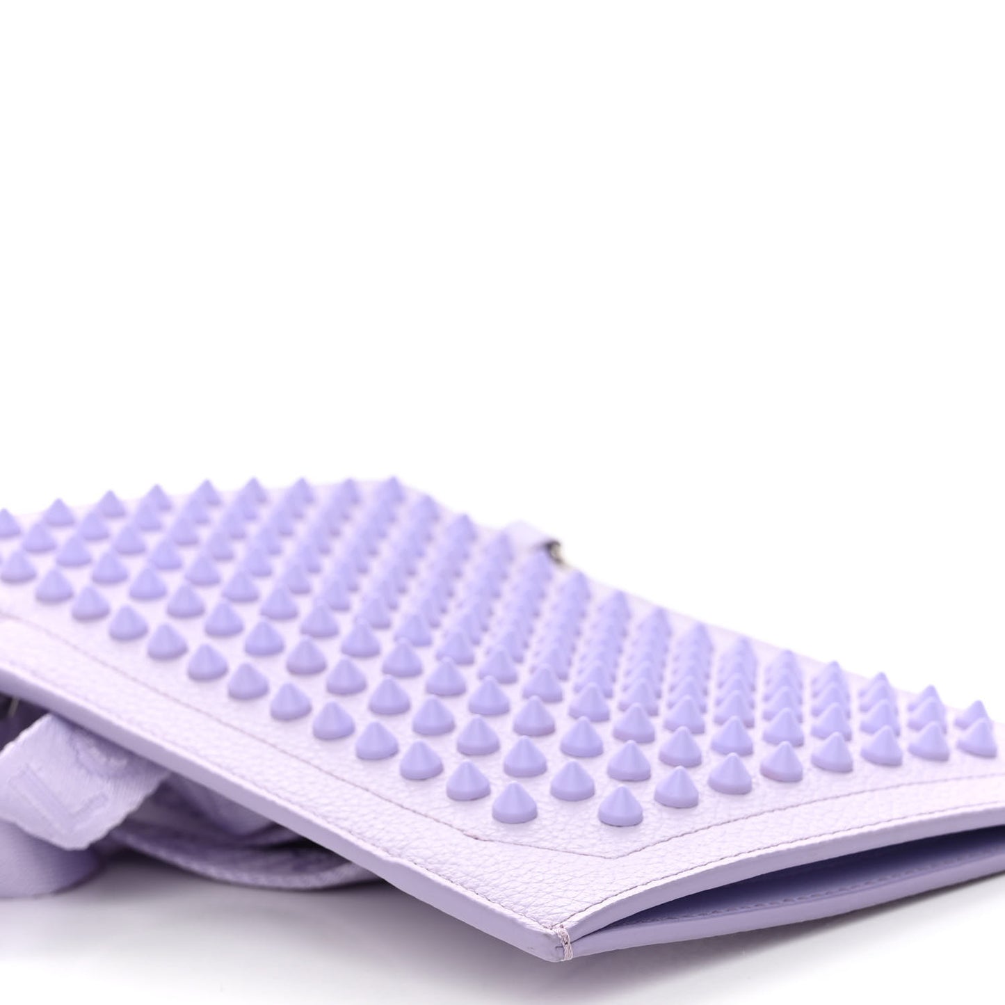 Empire Calfskin Spikes Fluorescent Loubilab Clutch Lilac