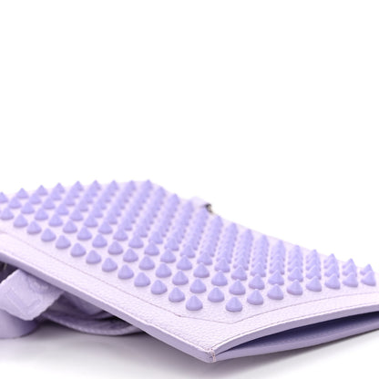 Christian Louboutin Empire Calfskin Spikes Fluorescent Loubilab Clutch Lilac 8 of 9