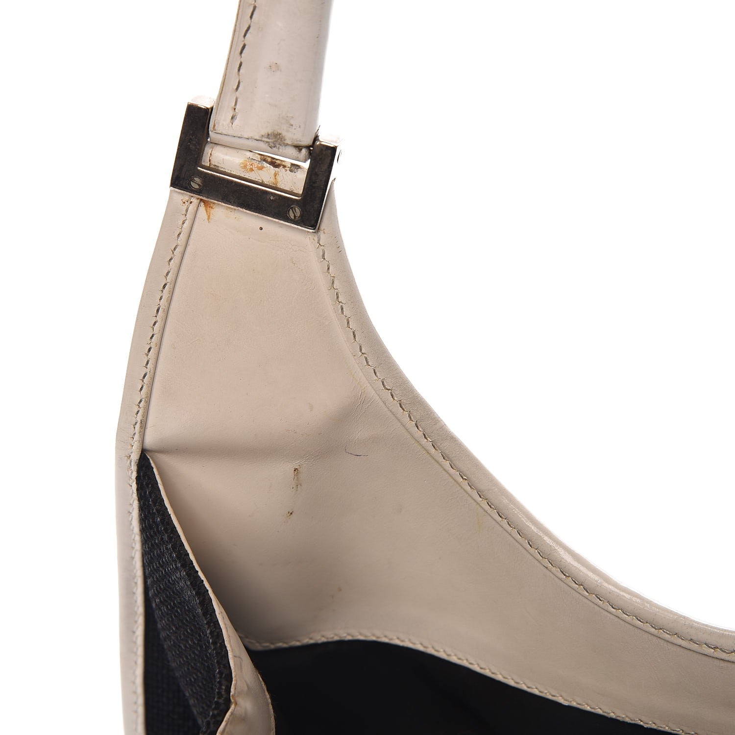 Gucci Canvas Bardot Shoulder Bag White Black 10 of 26
