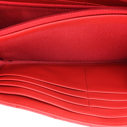 Chanel Caviar Quilted Large Boy Gusset Flap Wallet Red 5 of 17