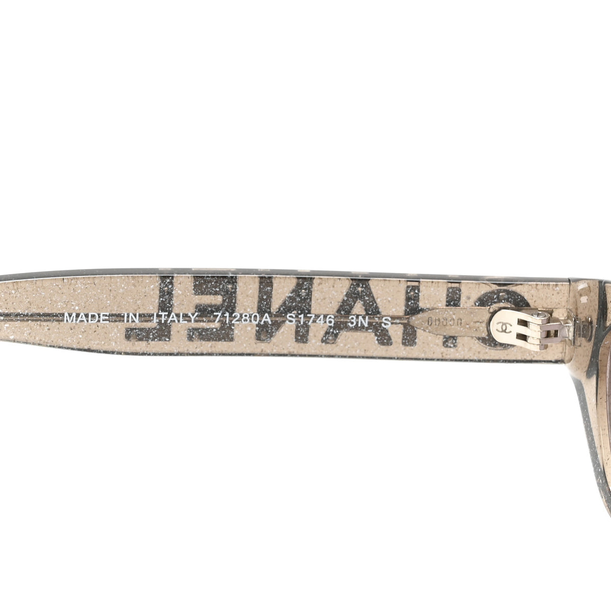 Acetate Glitter Rectangle Sunglasses 71280A Silver