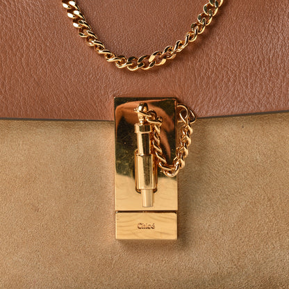 Chloe Suede Smooth Calfskin Drew Shoulder Bag Milky Coffee 7 of 10
