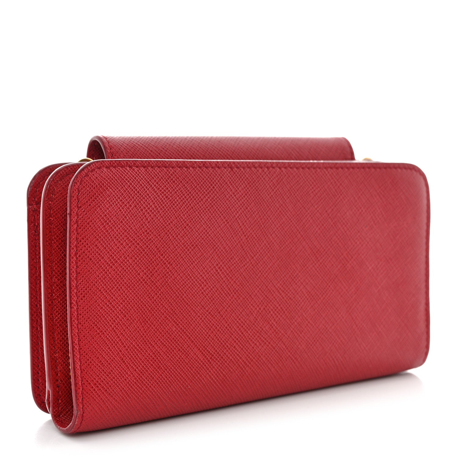 Prada Saffiano Metal Oro Phone Case Rosso 3 of 16