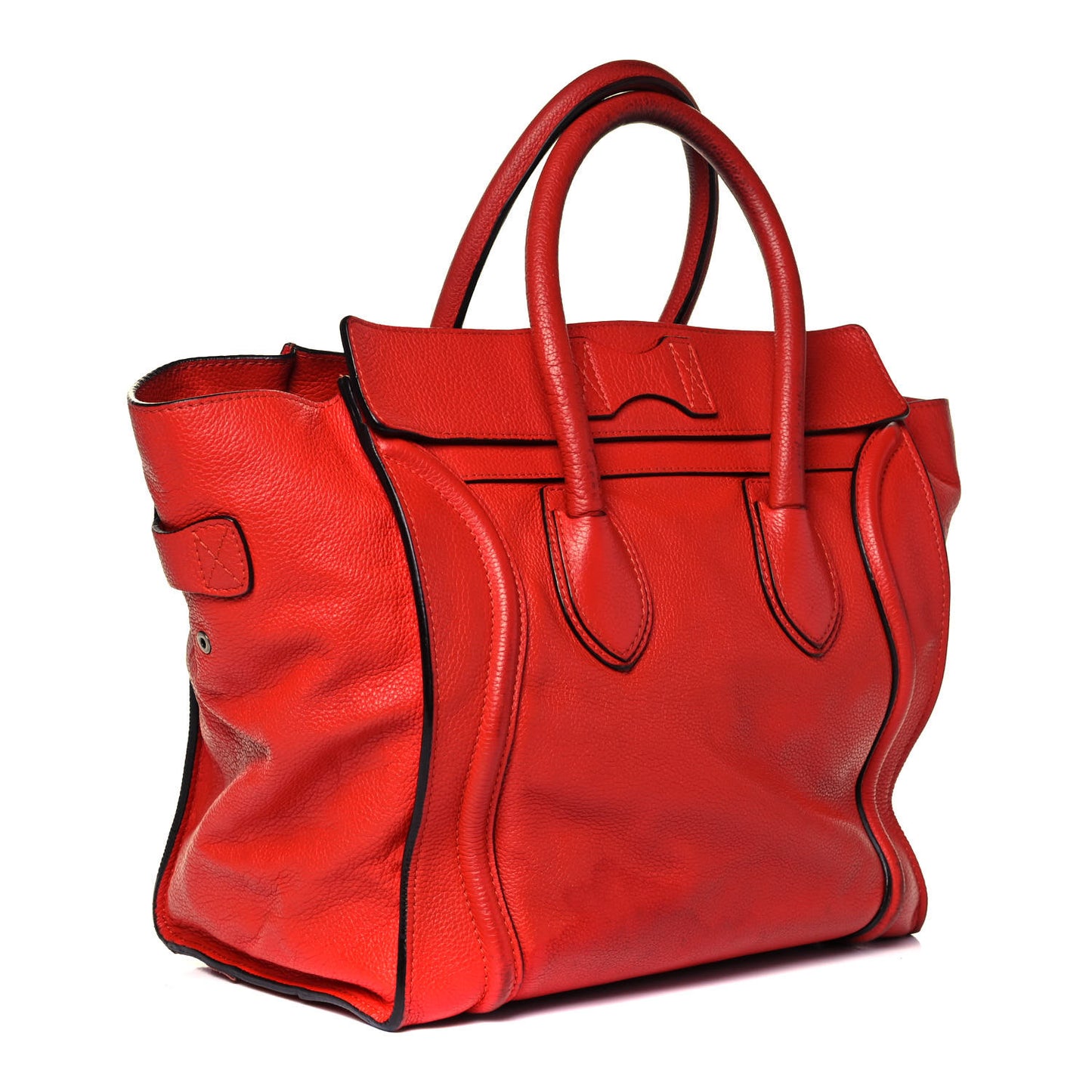 Drummed Calfskin Mini Luggage Vermillion