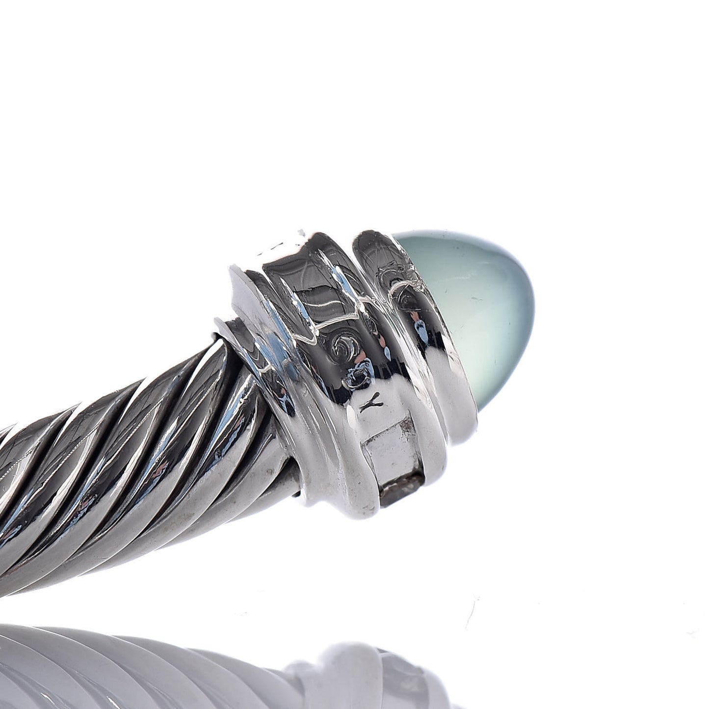 Sterling Silver Aqua Chalcedony 5mm Cable Classics Bracelet