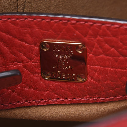 MCM Calfskin Swarovski Crystal Ball Mini Milla Tote Ruby Red 5 of 8