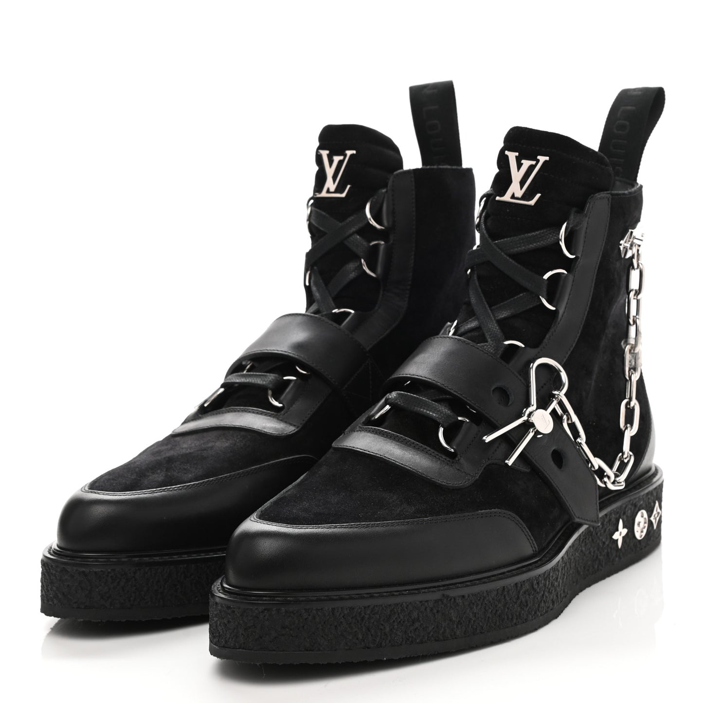Suede Calfskin Mens Creeper Ankle Boots 9 Black