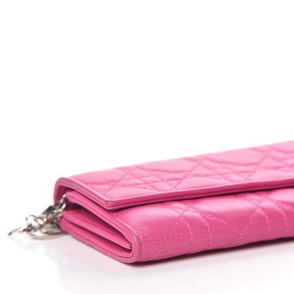 Christian Dior Lambskin Cannage Rendezvous Chain Wallet Pink 13 of 14
