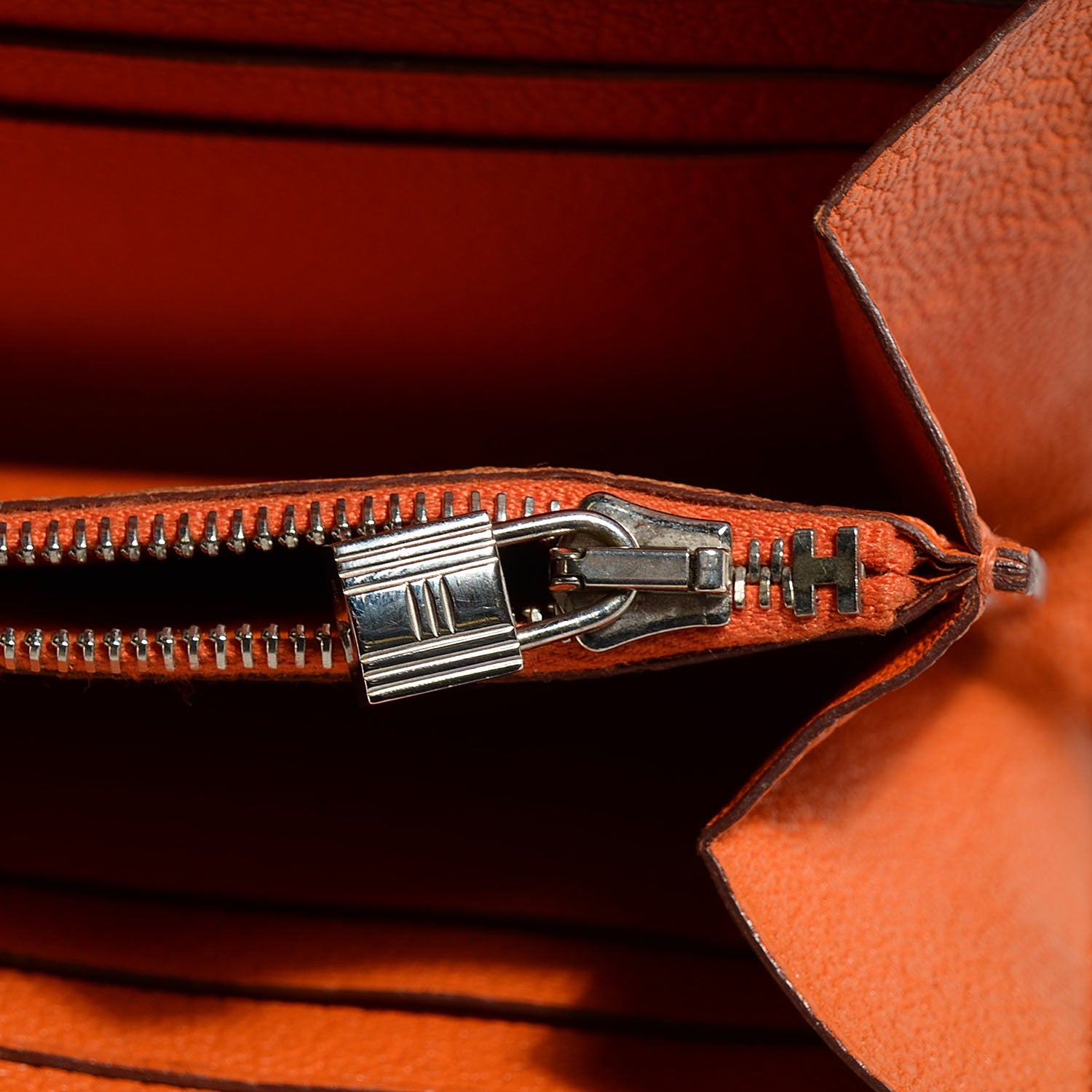 Hermes Chevre Mysore Kelly Longue Wallet Orange 11 of 14