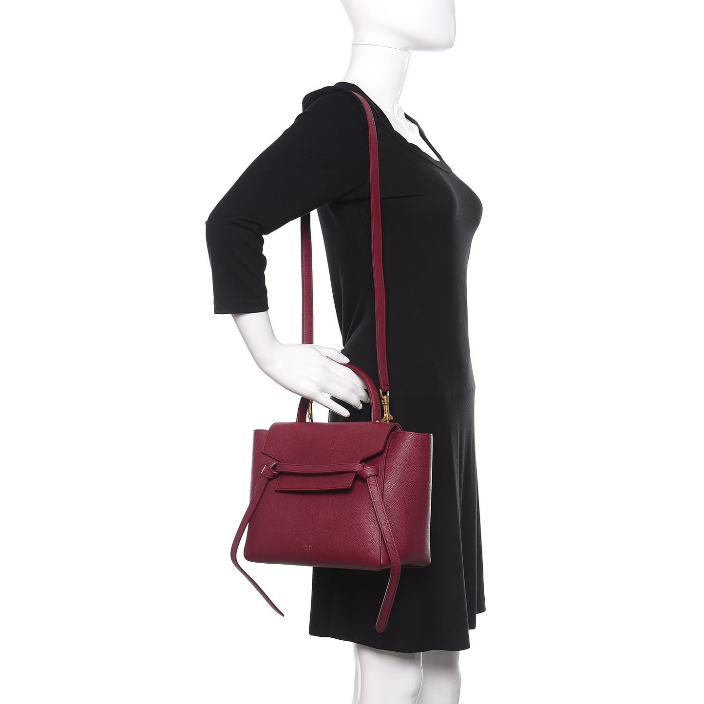 Grained Calfskin Micro Belt Bag Plum