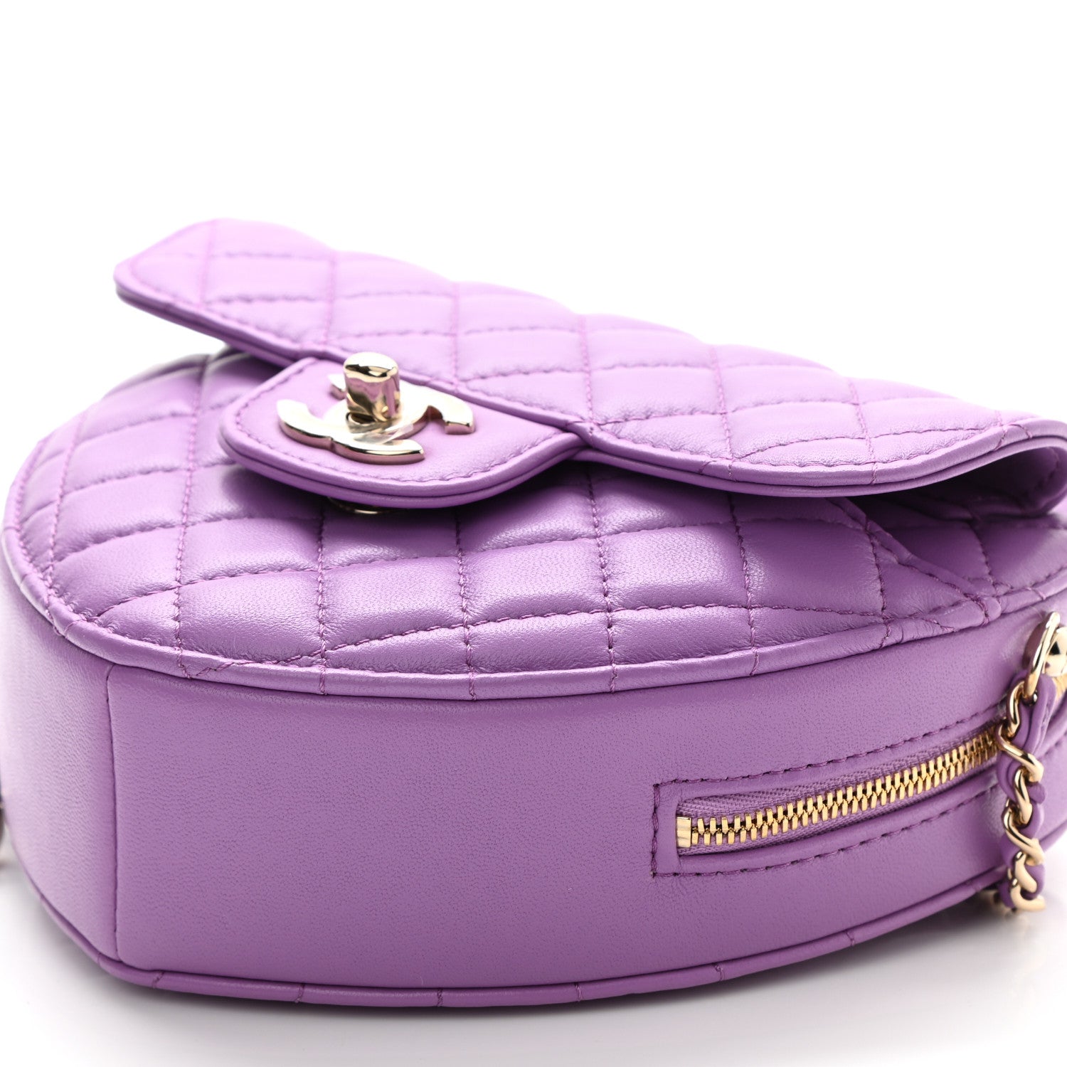 Chanel Lambskin Quilted CC In Love Heart Bag Purple 10 of 10