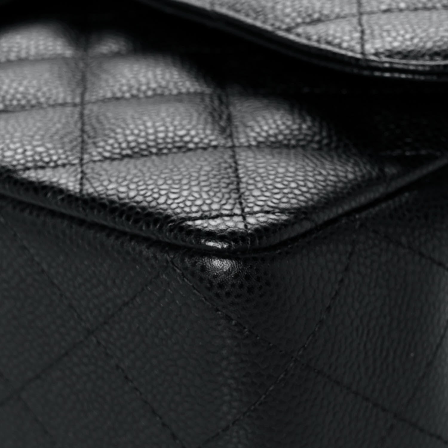 Chanel Caviar Quilted Jumbo Double Flap Black 10 of 16